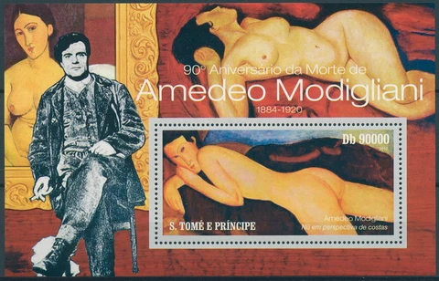 Sao Tome & Principe 2010 MNH Art Stamps Amedeo Modigliani Nudes Paintings 1v S/S Cover