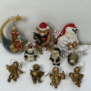 Midwest Cannon Falls Christmas Ornament Santa Acorn Cherub Musician Gold Tone - Picture 1 of 9