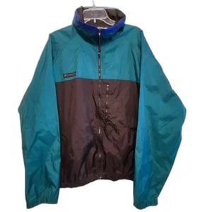 Cortavientos Columbia vintage para hombre negro azul azulado cremallera completa XL - Imagen 1 de 5