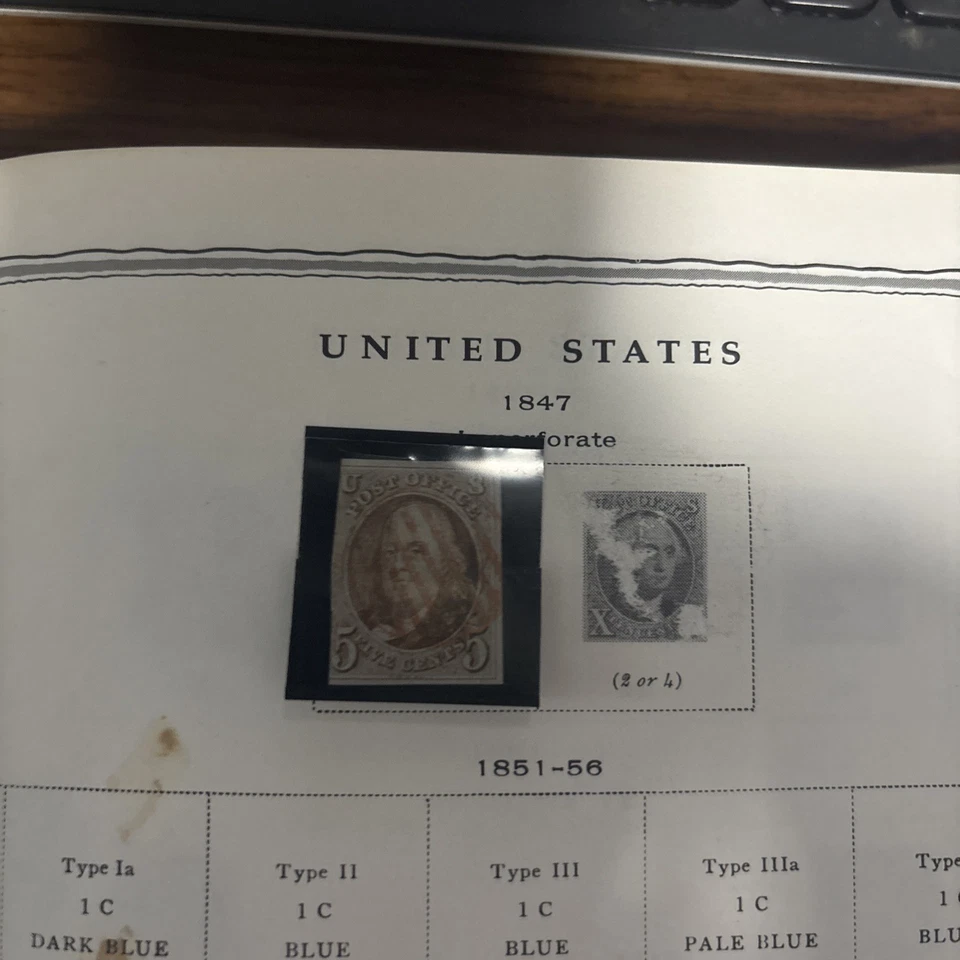 US #1d  used, series 1847 with grid cancel, very Rare Stamp!! - Image 1 of 2