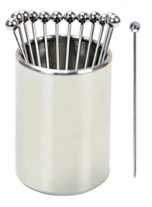 4.3" Metal Cocktail Picks 12Pack+Holder Kit,Premium 304 Stainless Steel Reusa... - Picture 1 of 8
