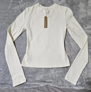 Skims Baumwolljersey Langarm T-Shirt Gr. Small Marmor Kim Kardashian 50 - Bild 1 von 7