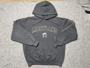 Maryland Terrapins Hoodie Sweatshirt Mens Gray NCAA College Champion Pullover - Picture 1 of 11