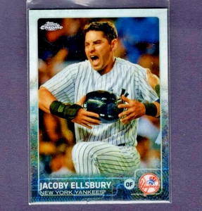 2015 TOPPS CHROME GIMMICK PHOTO VARIATION REFRACTOR #49 JACOBY ELLSBURY SP /150 - Picture 1 of 1