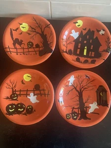 Set/4 SAKURA Haunted Hideaway 8” Salad Dessert Plates - Picture 1 of 7