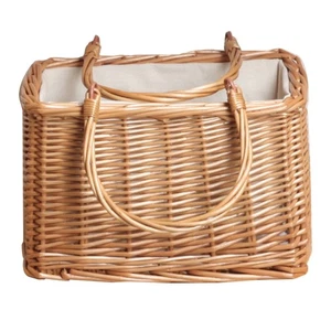 1PC Wicker Woven Storage Basket Decorative Home Shopping Picnic Gift Basket - Picture 1 of 12