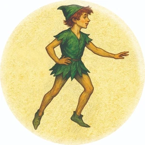Compact Mirror - Peter Pan - Vintage Artwork Reproduction - 2.25" Round - #7744 - Picture 1 of 2