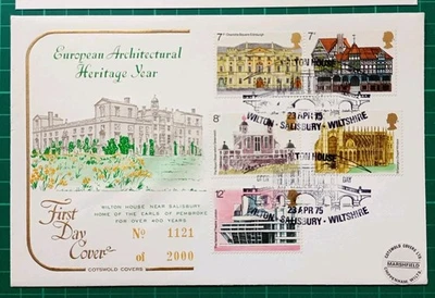 1975 Architecture Wilton House Cotswold FDC Wilton Salisbury Wiltshire Pmk - Image 1 of 3