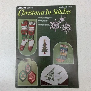Christmas in Stitches Leisure Arts Leaflet 62 Needle Point Cross Stitch Crochet - Picture 1 of 5