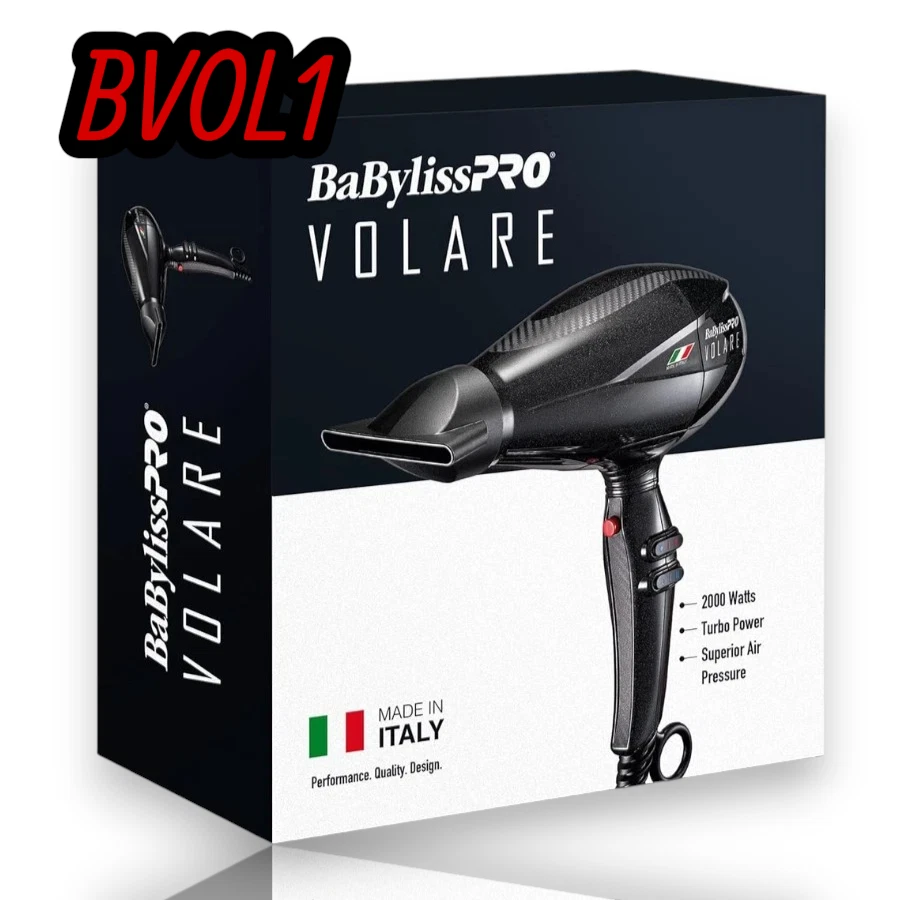 Secadora BaBylissPRO Nano Titanium Volare V1 tamaño completo motor diseñado por Ferrari negro Foto 1 de 1