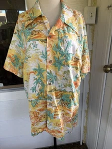 VTG JC Penney Towncraft Men’s L Hawaiian Camp Shirt Palm Trees Made in  USA - Picture 1 of 6