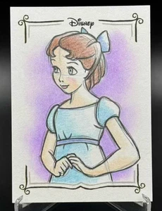 Wendy Peter Pan 2025 Topps Disney Wonder Sketch 1/1 Auto By Todd Aaron Smith - Picture 1 of 2