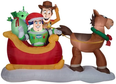 Gemmy Christmas Airblown Inflatable Toy Story w/Sleigh Scene Disney , 5 ft Tall, - Image 1 of 4