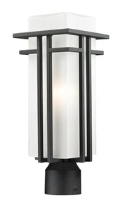 Abbey 1-Light Outdoor Post Mount Fixture Light In Black - Picture 1 of 1