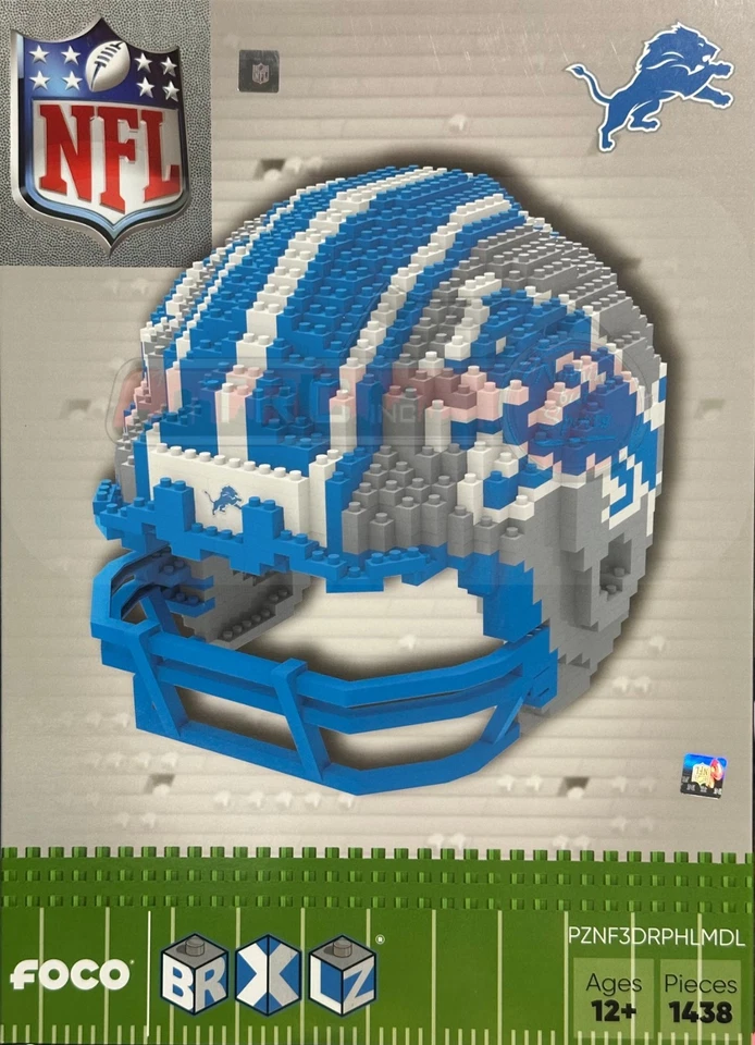 FOREVER COLLECTIBLES Detroit Lions FOCO NFL BRXLZ Team Helmet 3-D Construction Block Set (1438 PCS)