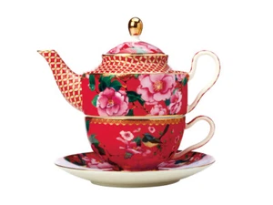 Maxwell & Williams HV0157 Teeservice 280 ml SILK ROAD mit Sieb, Rot, Porzella... - Bild 1 von 4