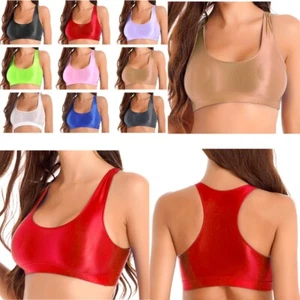 Womens Sport Summer Sleeveless Stretch Crop Top Racerback Tank Top Gym Workout - Picture 1 of 72
