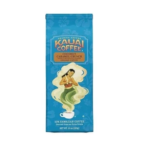 Kauai Hawaiianischer gemahlener Kaffee Kokos Karamell Crunch Geschmack 10 Unzen Beutel - 100 % - Bild 1 von 5