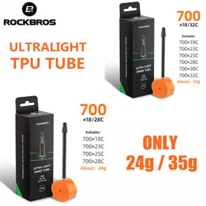 ROCKBROS 24g 35g Ultralight TPU Bicycle Tube 700C Presta Road Bike Inner Tire - Picture 1 of 16