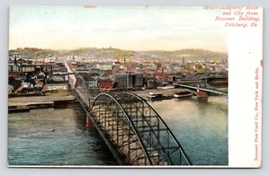 Allegheny River City Bessemer Gebäude Pittsburgh PA Vintage ungeteilte Rückseite Postkarte - Bild 1 von 2