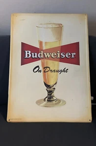BUDWEISER PILSNER ON DRAUGHT METAL SIGN 24X 17 vintage ANTIQUE LOOK 2005 - Picture 1 of 1