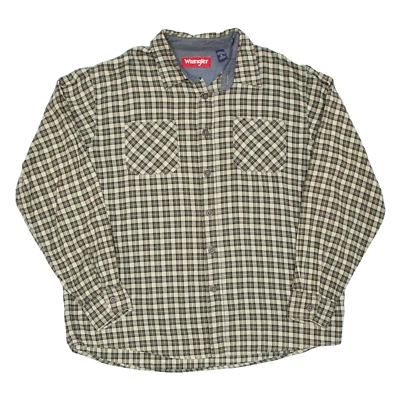 Camisa de franela WRANGLER para hombre beige a cuadros manga larga XL Foto 1 de 4