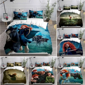 Anime Brave Princess Merida 3D Duvet Cover Bedding Set Pillowcase Quilt 2/3Pcs - Picture 1 of 28