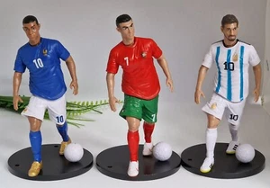 3Pcs Set Football Figures Ronaldo Messi Mbappe Action Figure Kids Toys 18cm Tall - Picture 1 of 6