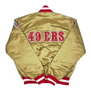 Vtg Rare NFL San Francisco 49ers Gold Starter Satin Bomber Jacket Men’s Large - Picture 1 of 8