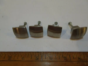 Set of 4 of Squarish Modern look SILVER 1 1/8 in Cabinet or Drawer Knobs - Picture 1 of 3