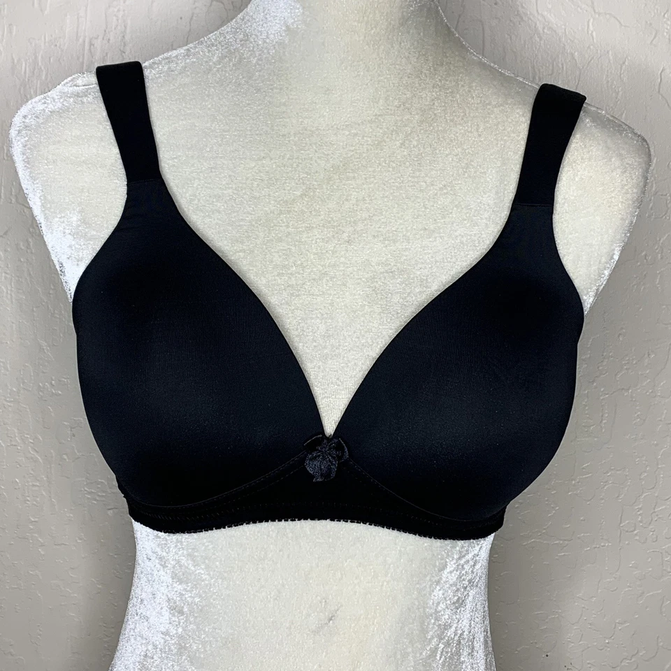 Sujetador de copa suave moldeado sin alambres Naturana negro 34 C nuevo con etiquetas Foto 1 de 4
