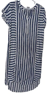 Nottibianche Women’s Midi Sleep Dress House Dress Sz S Blue White Rayon Blend - Picture 1 of 6