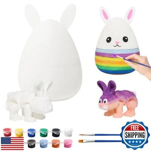 Easter Paint Toy Your Own Kit, DIY 3D Egg and Bunny Pose Model Arts Painting - Picture 1 of 5