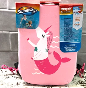 New SwimWays Power Swimr Swim Step 3 Float Vest Pink Size M 3-6 years 35-55 LBS - Picture 1 of 2
