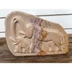 Vintage Kenya Carved soapstone Mother Baby Elephant Sculpture
