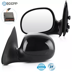 Power Mirrors Pair Set For 1997-2004 Ford F150 Manual Fold Black - Picture 1 of 12