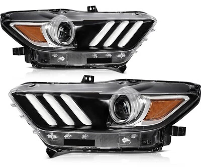 PAIR/2PCS HID/Xenon Projector Headlights W/ LEDDRL For Ford Mustang V6 2015-2020 Foto 1 de 4