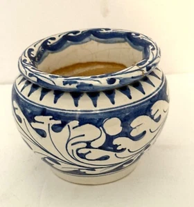 Vintage Giacomini Orvieto Small Cache Pot w/Pot Insert Blue/White Handmade Note - Picture 1 of 20