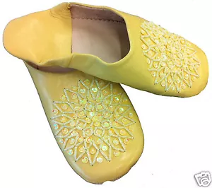 Comercio Justo Mujer Marroquí Babouche Pantuflas Disponible En 12 Colores & 10 - Imagen 1 de 35