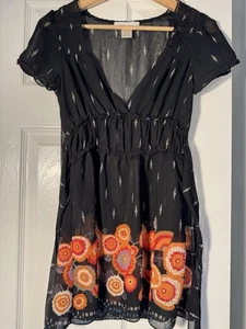 Charlotte Russe Sheer Top Sz S Babydoll Whimsy Flowy Fairy Grunge Poppies Y2K - Picture 1 of 6