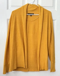 Talbots women size L mustard yellow rayon/Cotton Open front Cardigan long sleeve - Picture 1 of 16