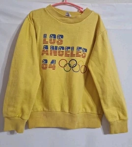 Olympic Vintage Los Angeles 1984 Children Yellow Jumper Age 6 - Picture 1 of 11