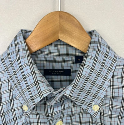 Burberry London Shirt Sz M Blue Plaid Check L/S Button Up *Runs Large* 51" Chest - Image 1 of 4
