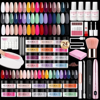 Novo kit de unhas em pó de imersão: kit inicial conjunto de pó de imersão de unhas 30 cores Dip Powd - Imagem 1 de 4