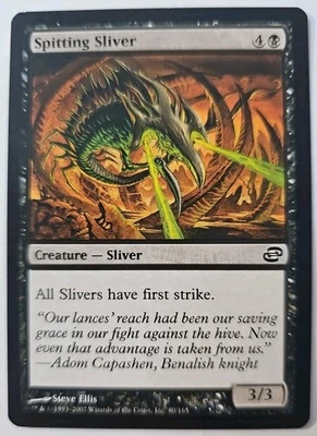MTG Magic The Gathering Card Spitting Sliver Creature Sliver Black Planar Chaos  - Image 1 of 2