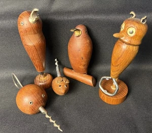 Vintage Korkenzieher Öffner Danish Animals LOT Teak Mid Century Modern Denmark Bar - Bild 1 von 16