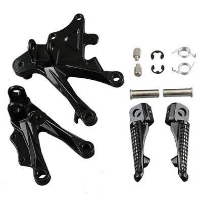 Set Front Rider Foot Rest Pegs with Brackets Fits Kawasaki Ninja ZX 10R 2006-10 Foto 1 de 4