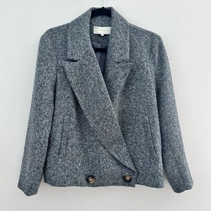 French Mauve Tweed Women's Cropped Blazer Jacket Medium - Picture 1 of 4