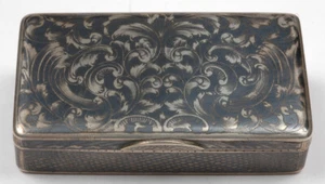 Russisches Silber mit Niellobox, Tula, 1830/1840er - Bild 1 von 5