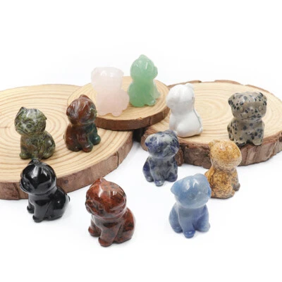 Dijes Pekinés Talla Adorno Piedra Natural Cuentas Reiki para Hacer Joyas Foto 1 de 4